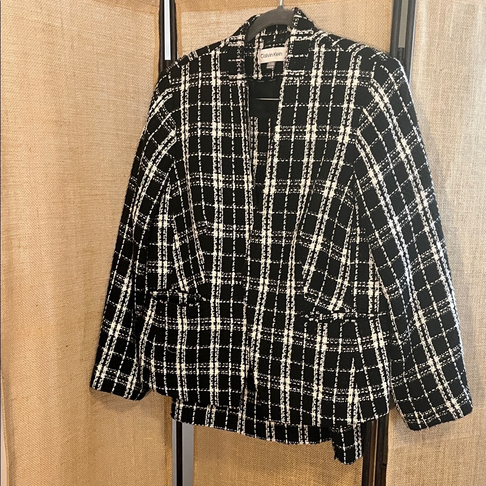 Calvin Klein Women's Checkered Blazer and Skirt Set